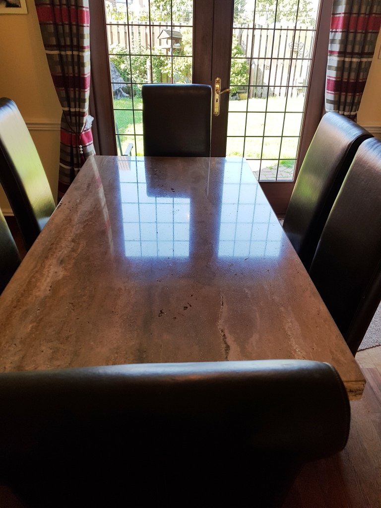Travertine Tabletop After Polishing Heswall Wirral
