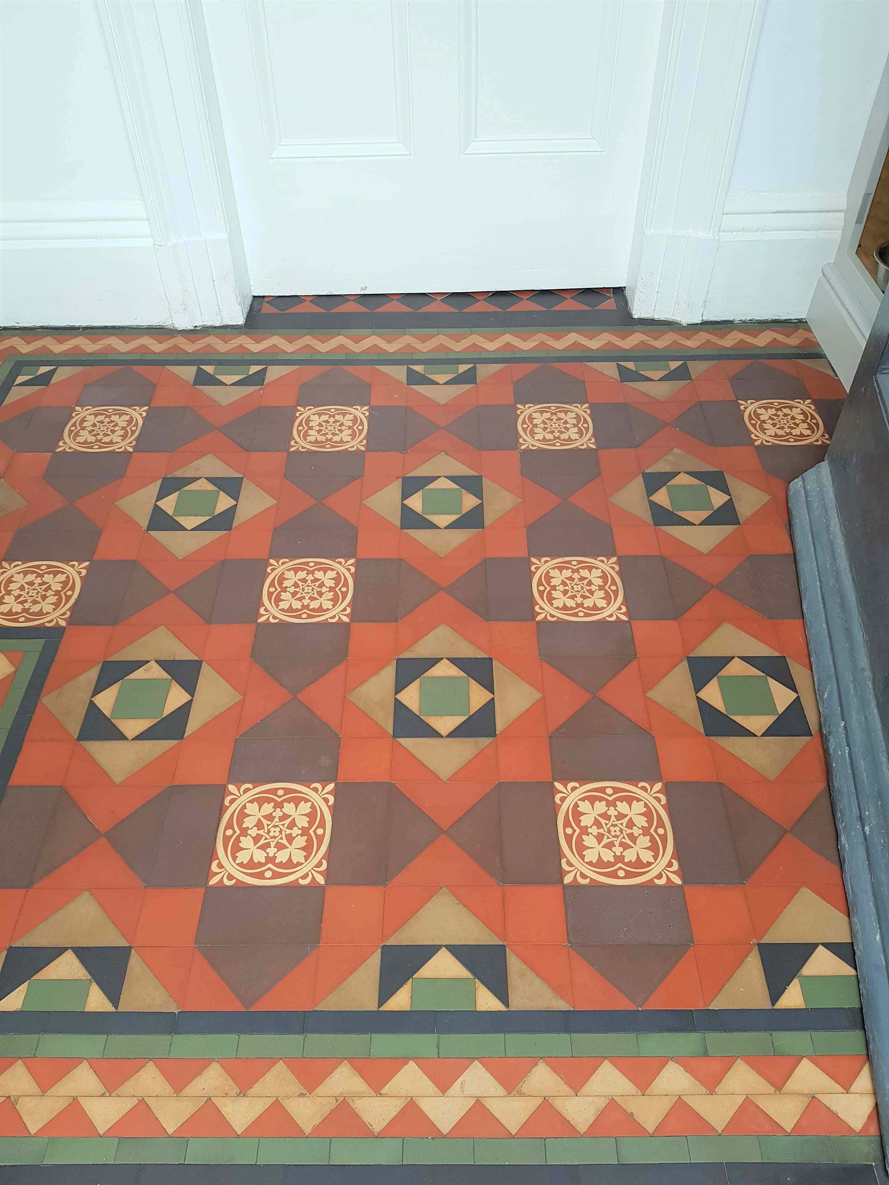 Victorian Tiled Porch Floor After Cleaning Cressington
