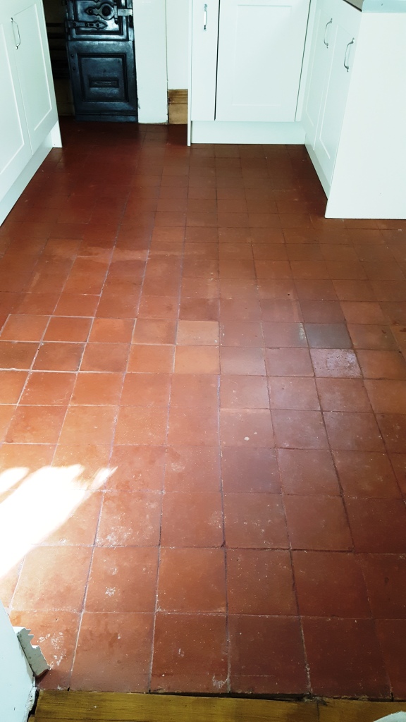 Quarry tiled floor Chester Before Cleaning