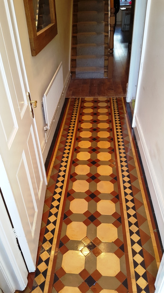 Victorian tiled hallway after restoration Warrington