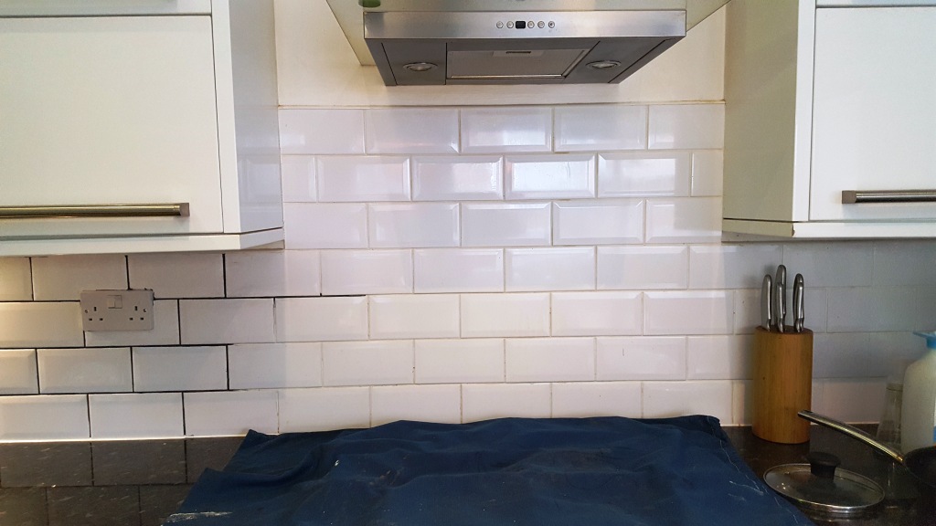 Grout during recolouring at Stockton Heath kitchen