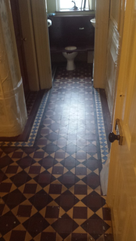 Victorian Tiled Floor Before Cleaning Warrington