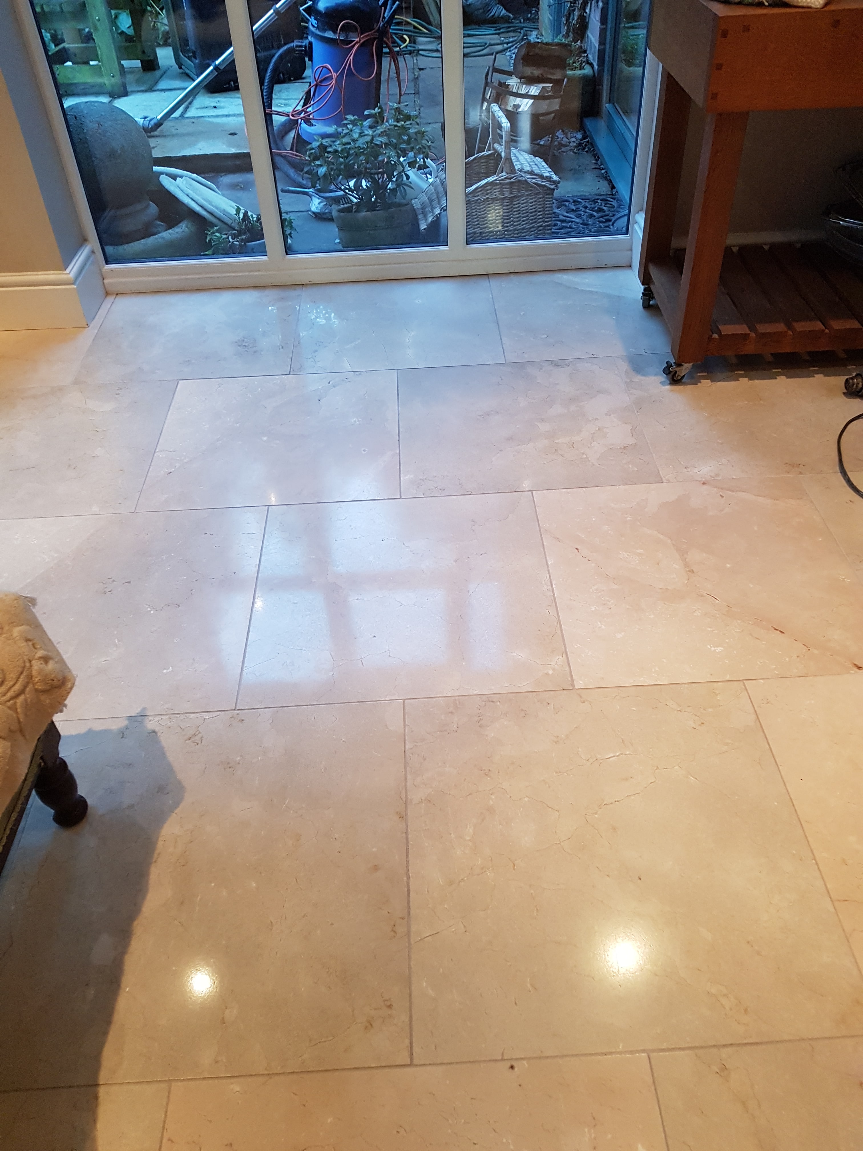 Marble Tiled Floor After Cleaned and Polished Willington Cheshire