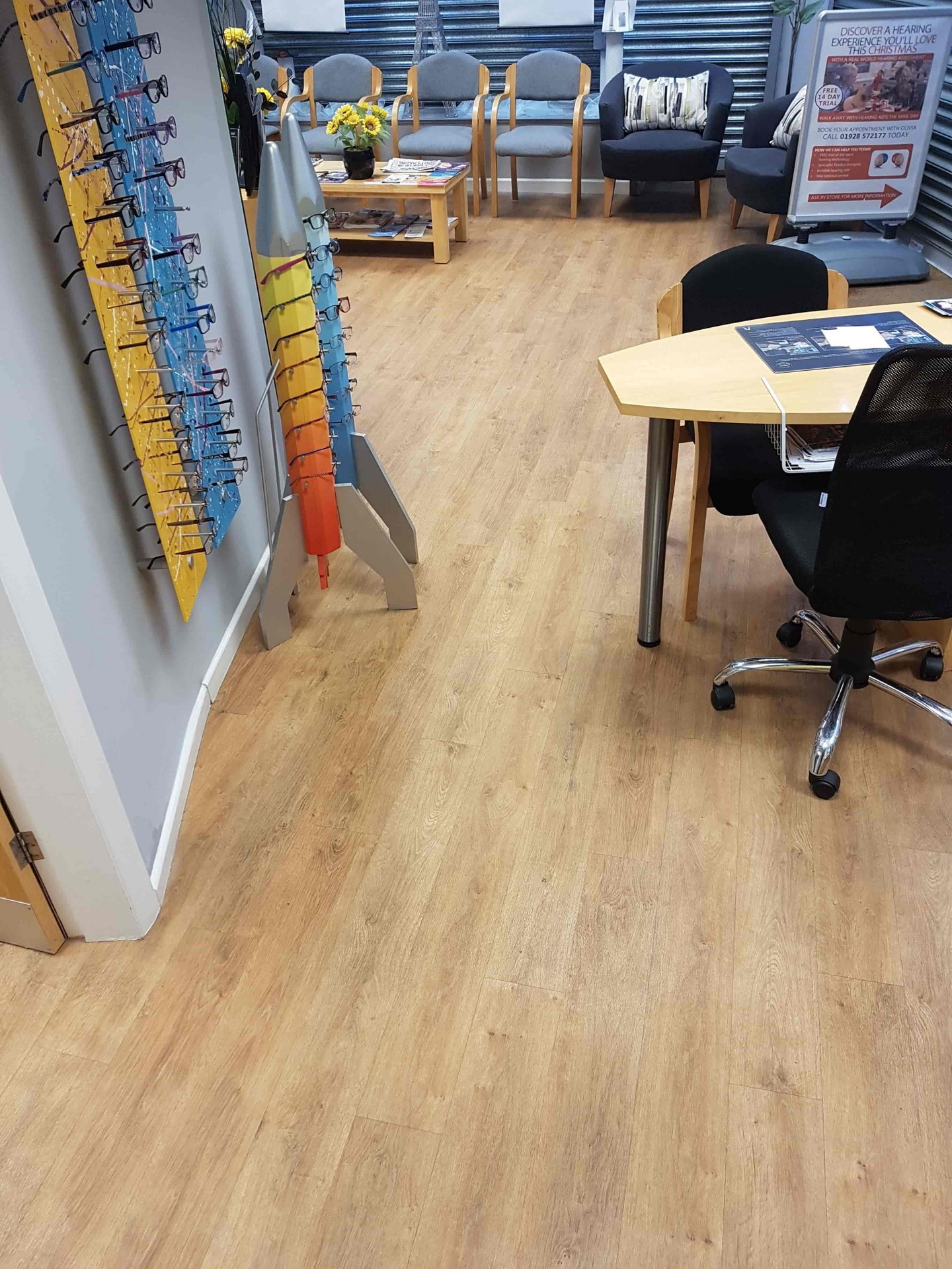 Opticians Vinyl Floor Before Cleaning Stockton Heath