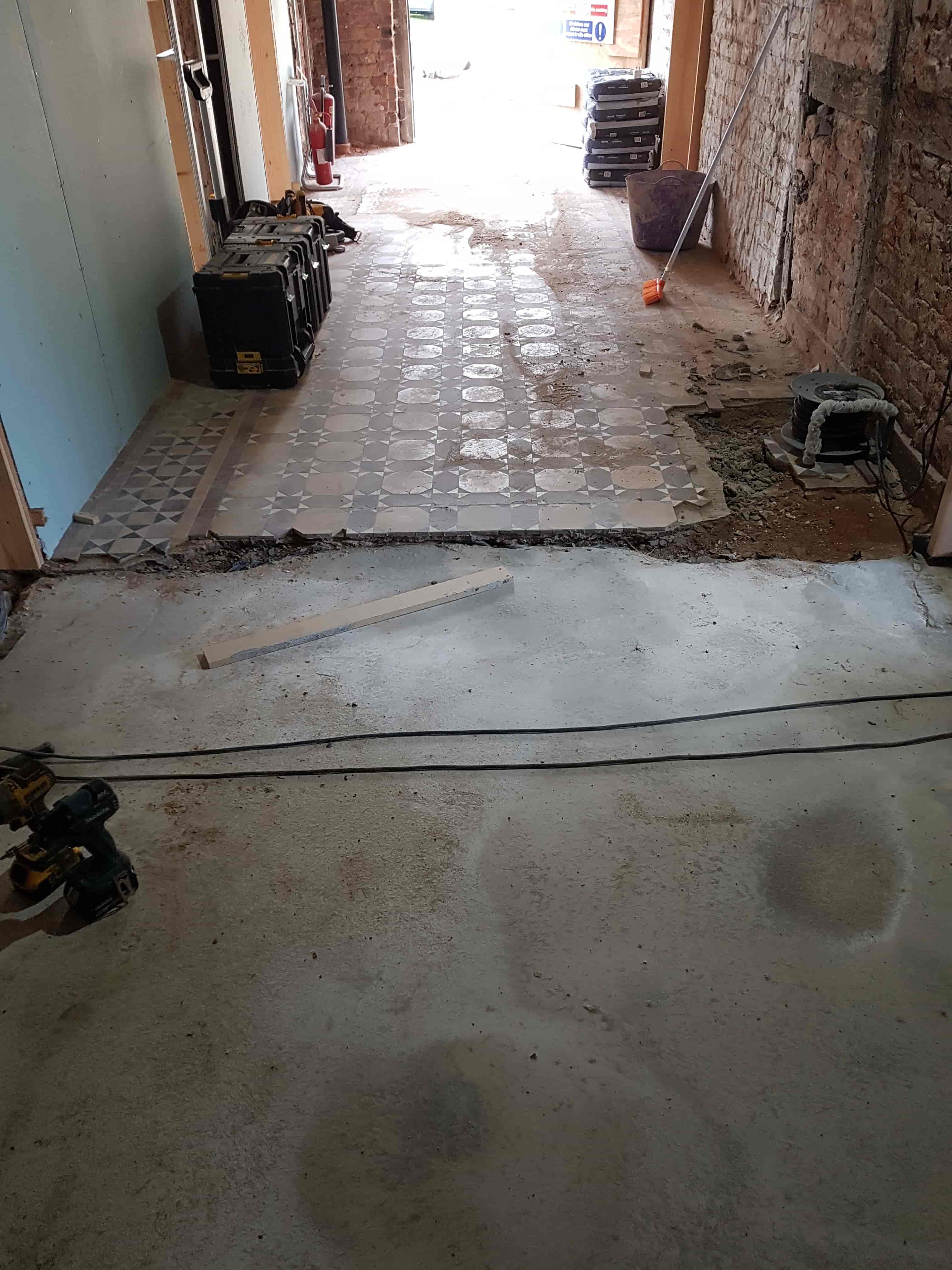 Victorian Floor Before Installaton and Restorattion Aston Park House Great Budworth Northwich