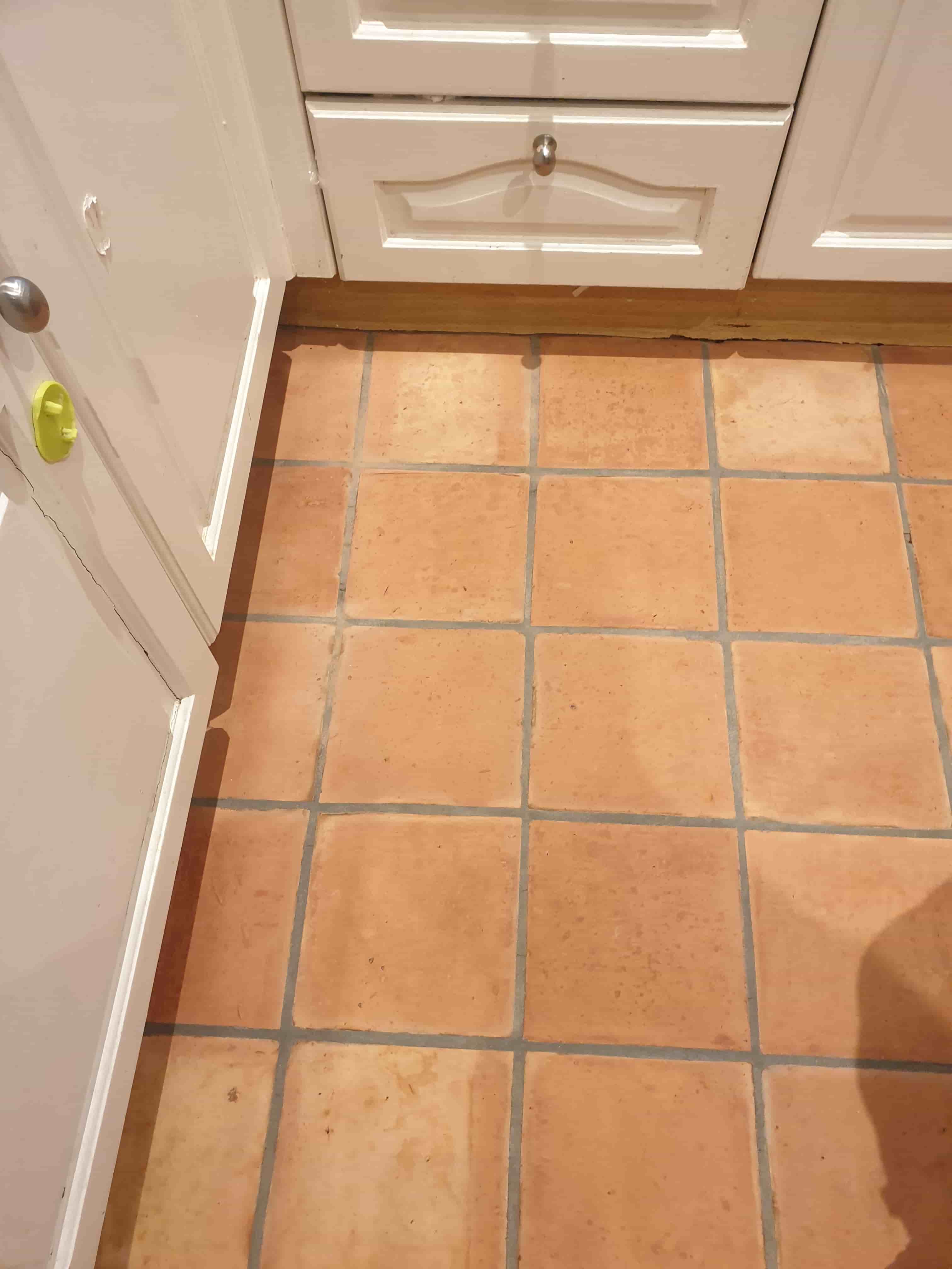 Terracotta Tiled Kitchen Floor After Cleaning Whightgate Northwich