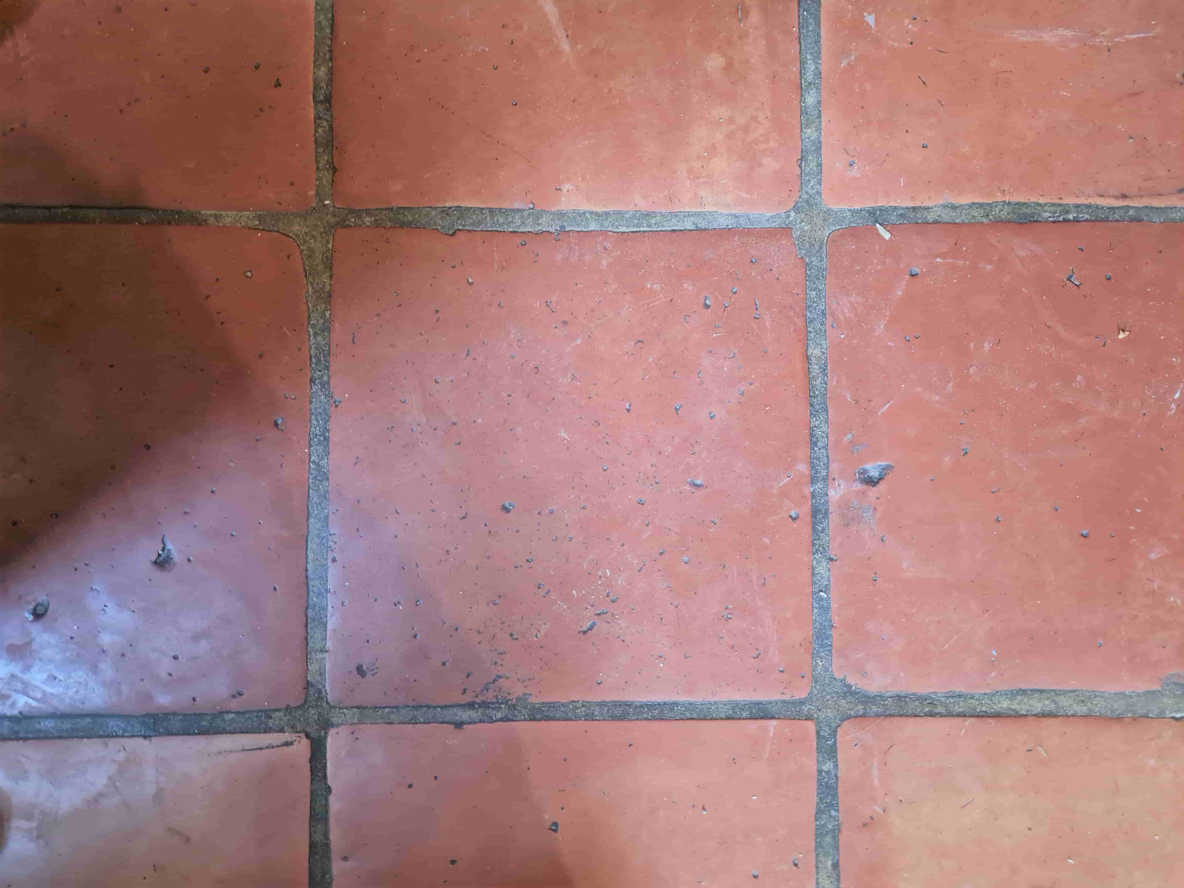 Terracotta Tiled Kitchen Floor Before Cleaning Whightgate Northwich