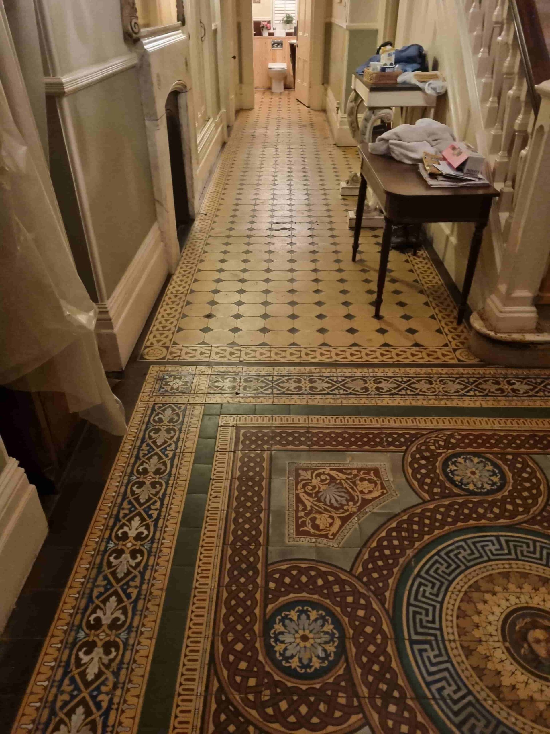 Victorian Tiled Floor Before Renovation Handbridge Cheshire