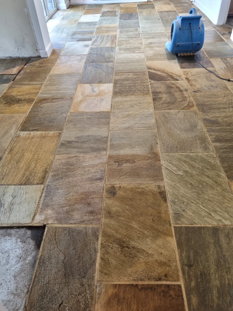 Sandstone Kitchen Floor After Cleaning Church Minshull