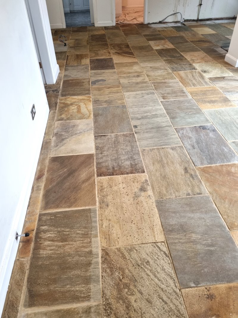 Sandstone Kitchen Floor After Renovation Church Minshull